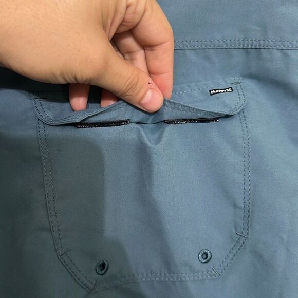 NWT Hurley Mens Blue Drawstring‎ Swim Trunks Board Shorts Size 34 - Picture 5 of 6